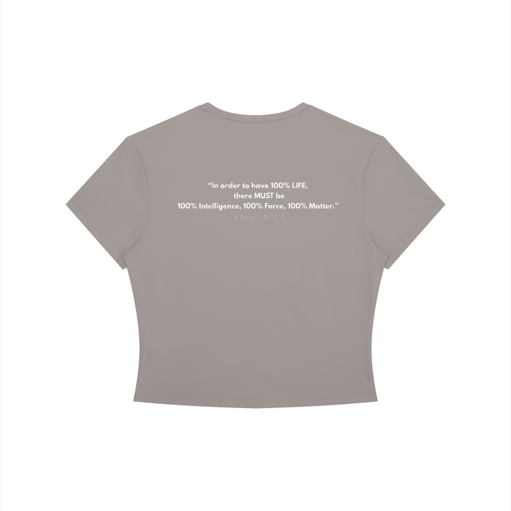 Principle 5 "100% LIFE" Women's Crewneck Crop T-Shirt