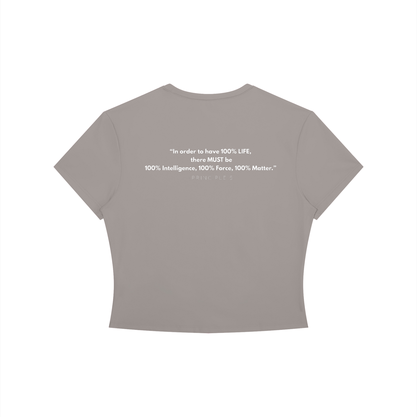 Principle 5 "100% LIFE" Women's Crewneck Crop T-Shirt