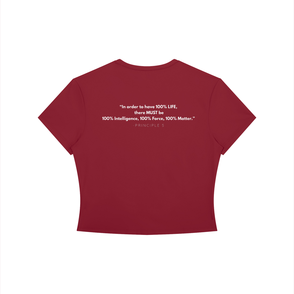 Principle 5 "100% LIFE" Women's Crewneck Crop T-Shirt