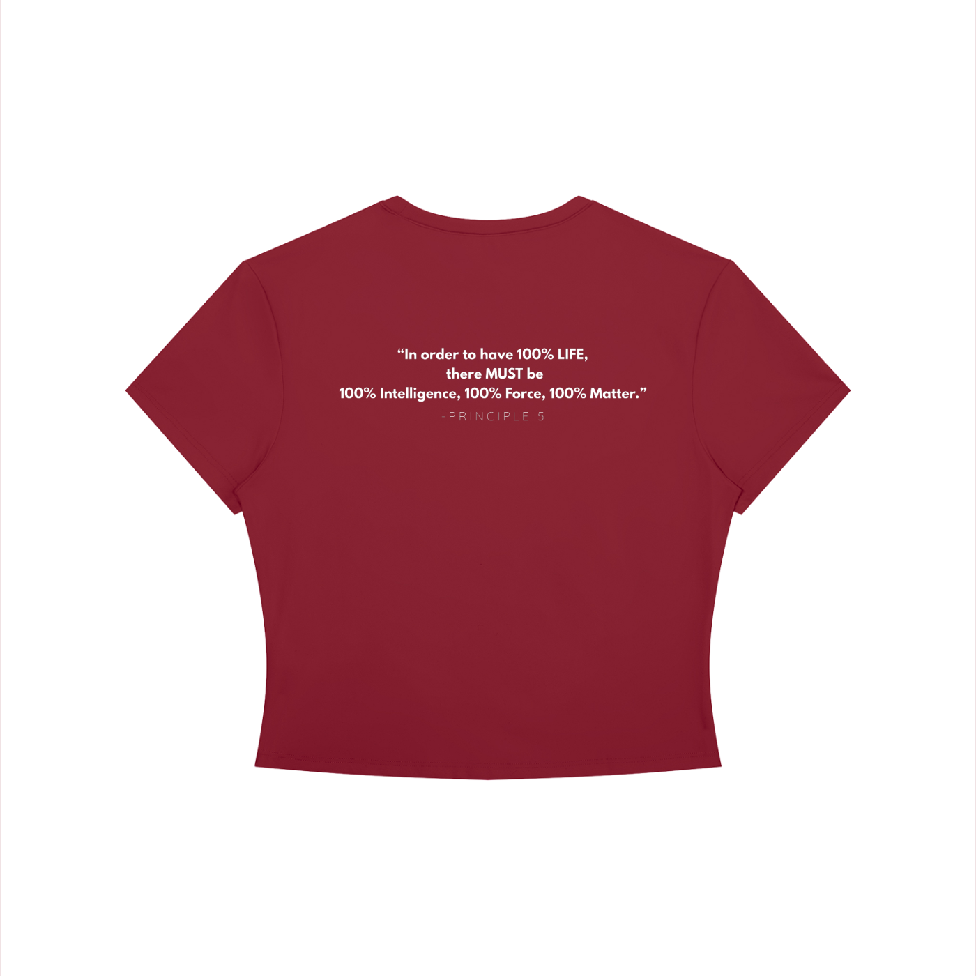 Principle 5 "100% LIFE" Women's Crewneck Crop T-Shirt