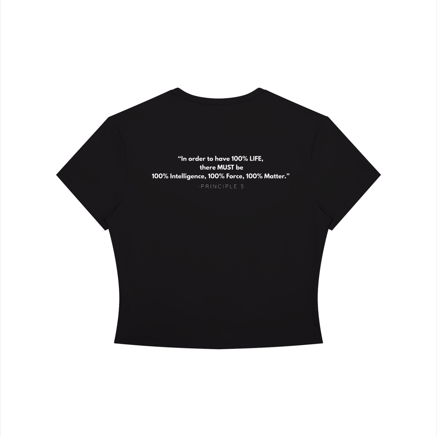 Principle 5 "100% LIFE" Women's Crewneck Crop T-Shirt