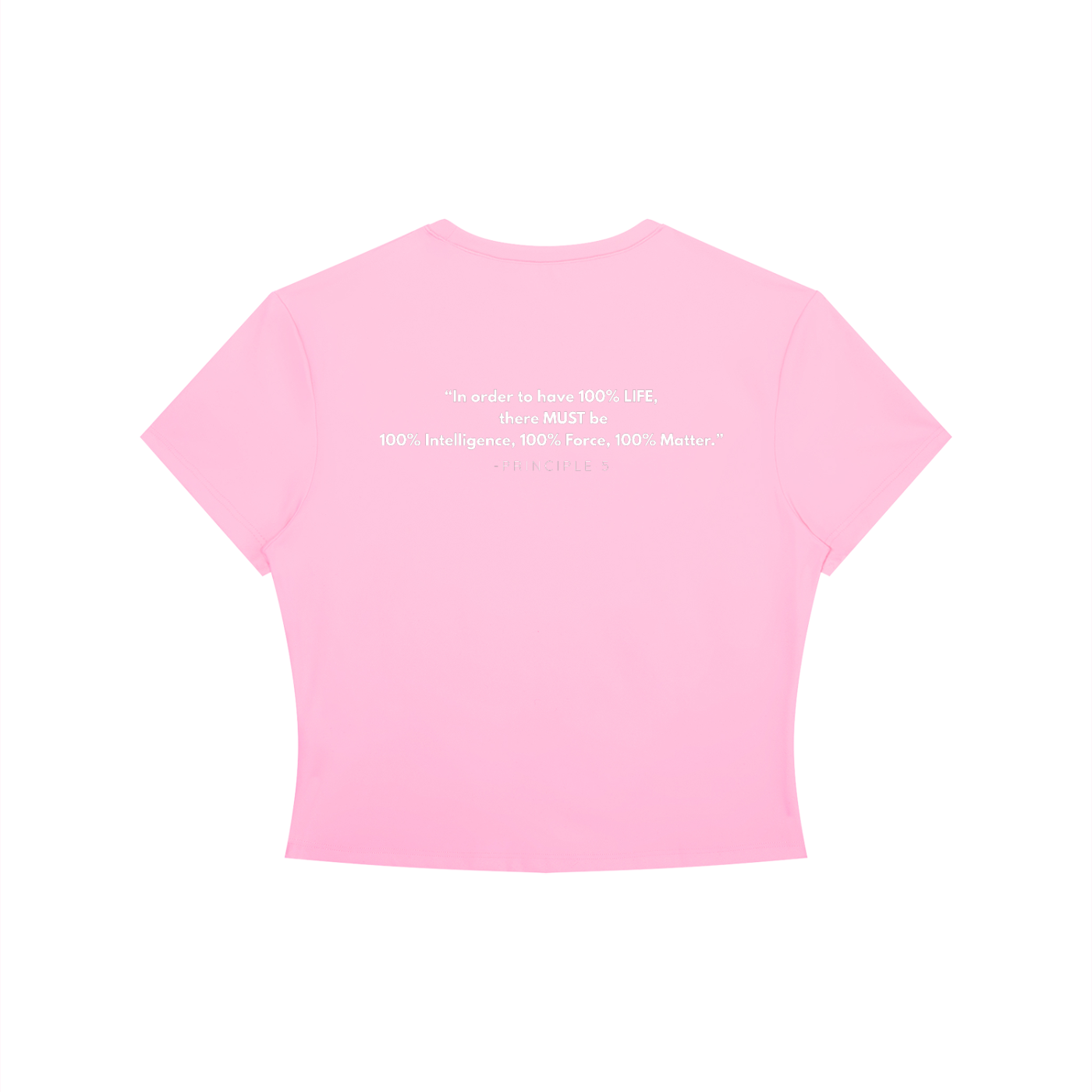 Principle 5 "100% LIFE" Women's Crewneck Crop T-Shirt